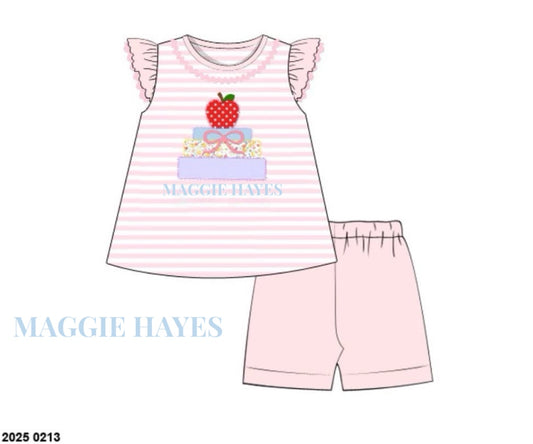 RTS: Book Club- Girls Knit Biker Short Set "Maggie Hayes"