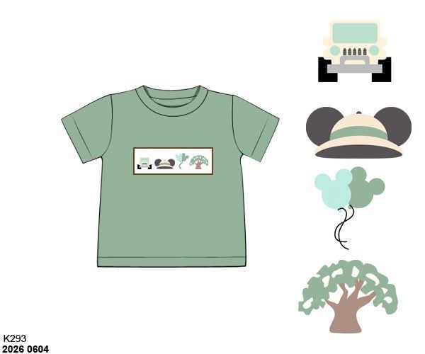 Pre Order 146: Characters- Boys Tree Park Smocked Knit Shirt