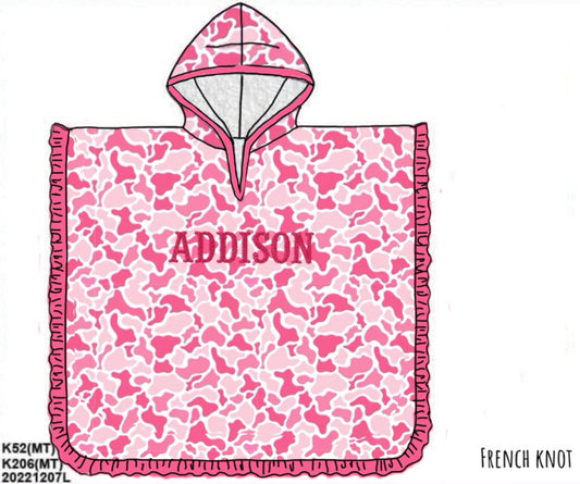 Camo Craze Flash Presale: Hooded Swim Cover Up- Pink