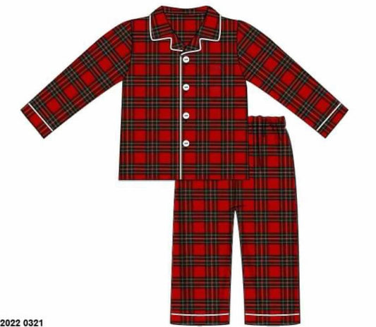 RTS: Christmas Lounge- Flannel Dad/Mini 2pc Button Up Set