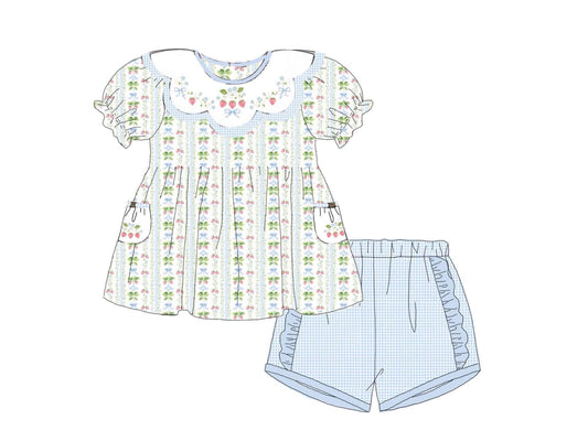 Special Pricing 2.0: Strawberry Wagons- Girls Woven Shortie Set