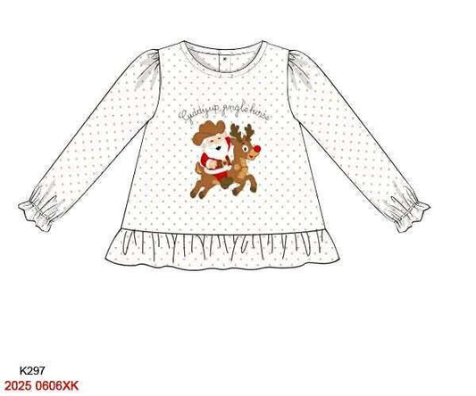 RTS: Christmas Shirt Only- Girls Giddy Up Shirt
