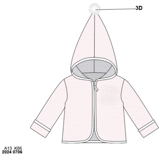 RTS: Knit & Minky Jackets- Pink Bitty Dot