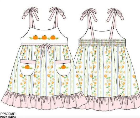 RTS: Pumpkin Vines- Girls Knit Dress