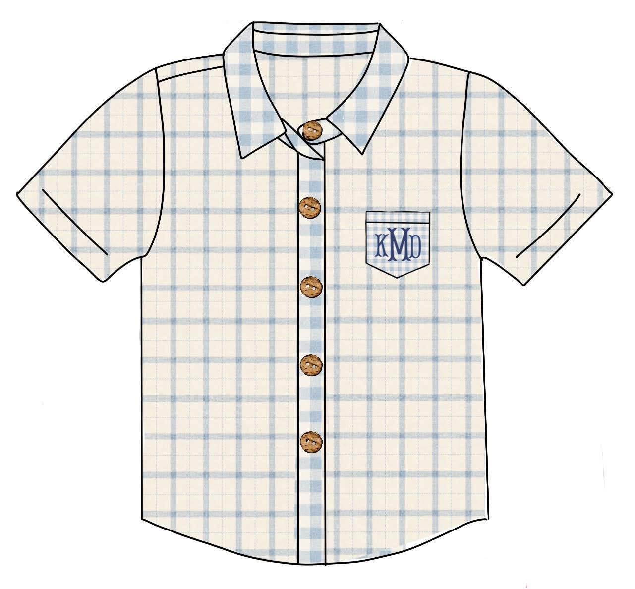 Pre Order 148: Kacie's Floral & Plaid- Dad/Mini Woven Button Up Shirt