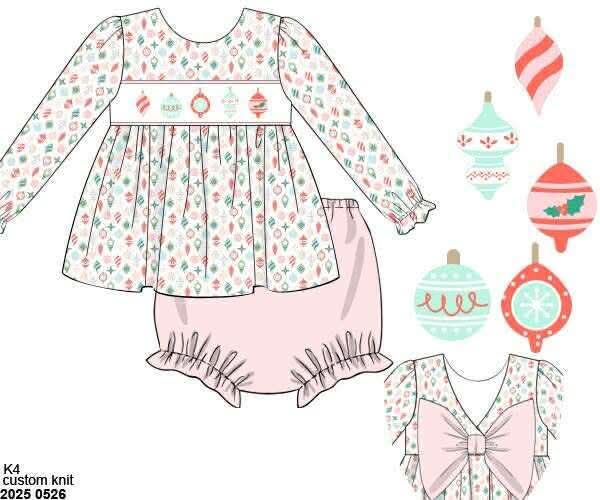 RTS: Olivia's Ornaments- Girls Knit Bloomer Set
