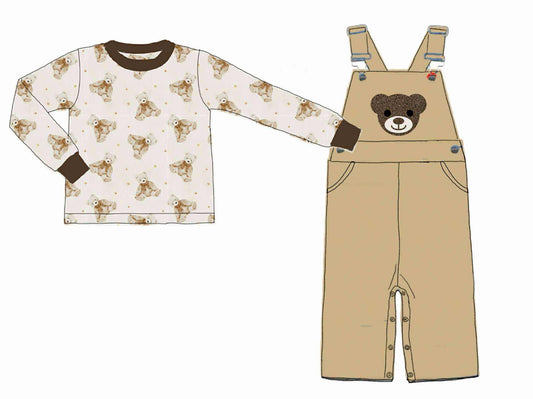 RTS: Beary Sweet- Boys Woven 2pc Longall
