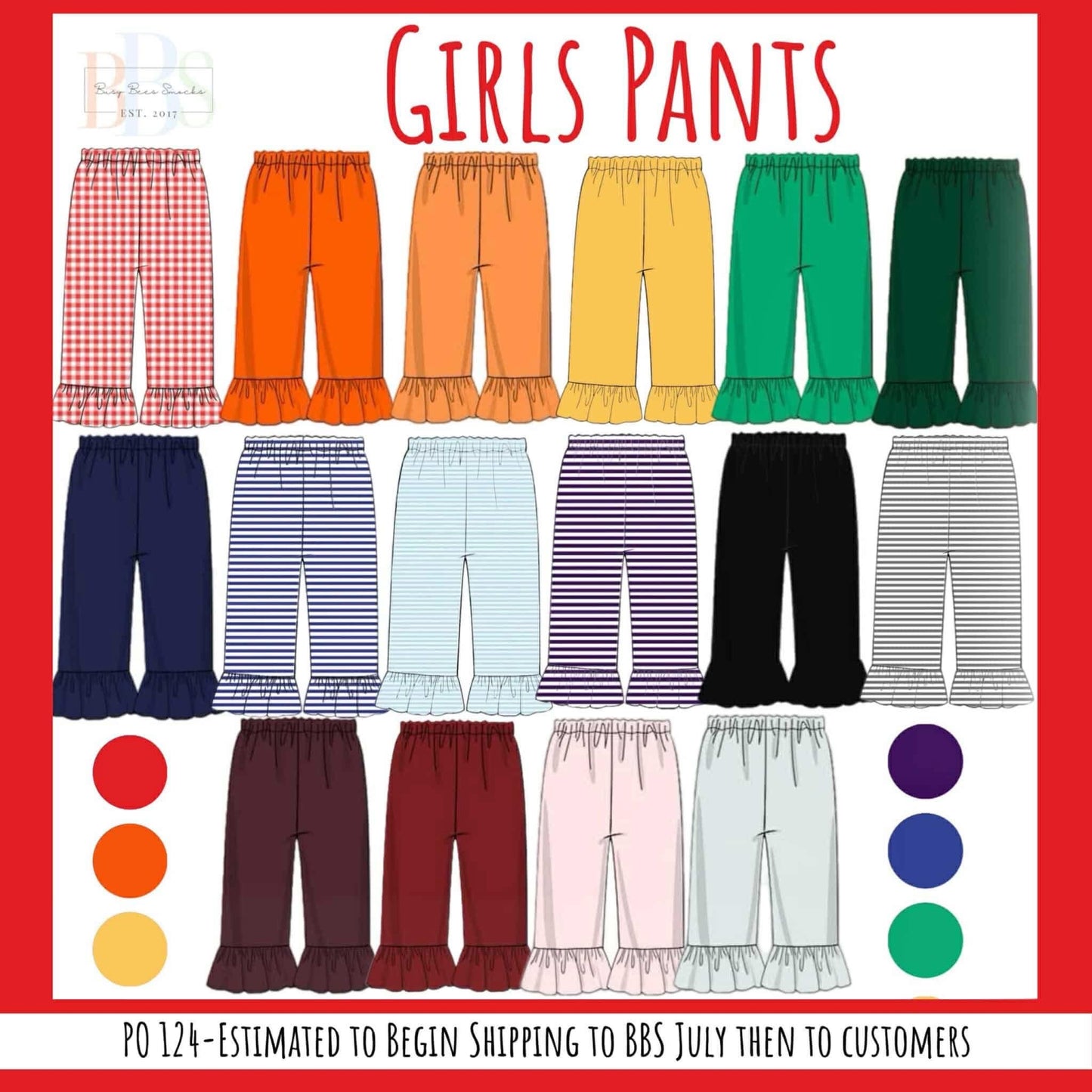 RTS: Girls Knit Ruffle Pants- Pink