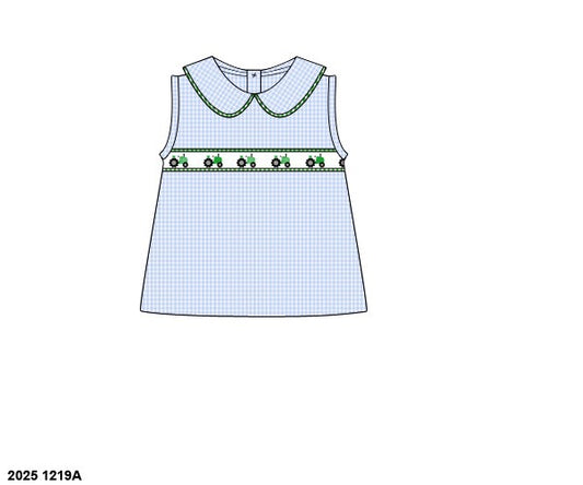 Pre Order 140: Boys Mix & Match- Tractor Ribbon Woven Shirt