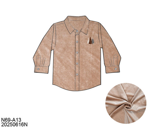 RTS: Velvet Trees- Dad/Mini Button Up Shirt