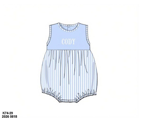 Pre Order 149: Lyndsey's Floral & Stripe- Boys Bubble