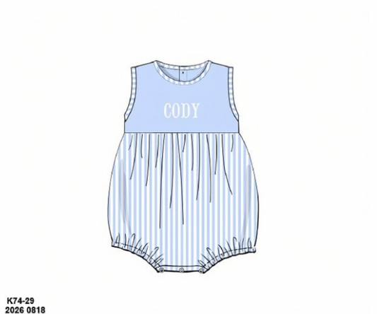 Pre Order 149: Lyndsey's Floral & Stripe- Boys Bubble