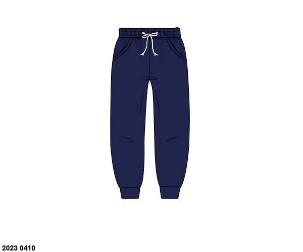 Pre Order 147: Mallard & Bow Crest- Navy Knit Joggers