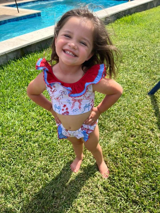 RTS: Party in the USA- Girls 2pc Woven Swim