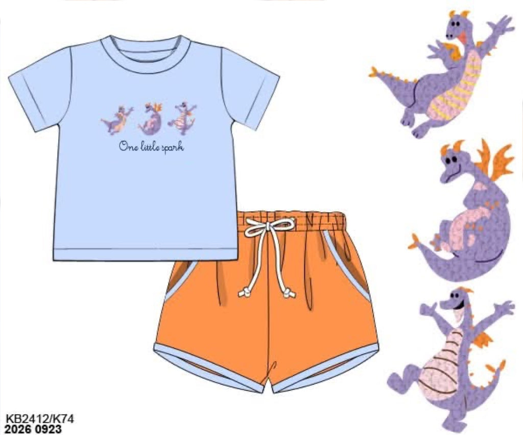 Pre Order 151: Spark- Boys French Knot Shortie Set