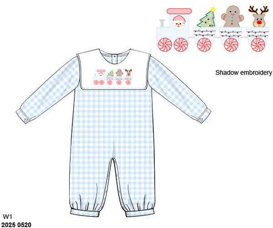 RTS: Candy Cane Caboose- Boys Knit Romper