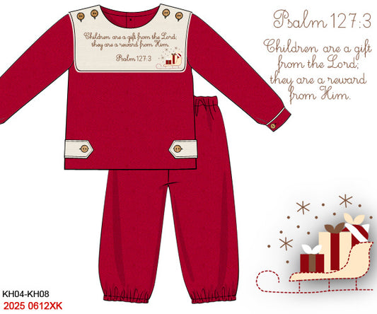 RTS: Heaven Sent- Boys Embroidered Bubble Pant Set
