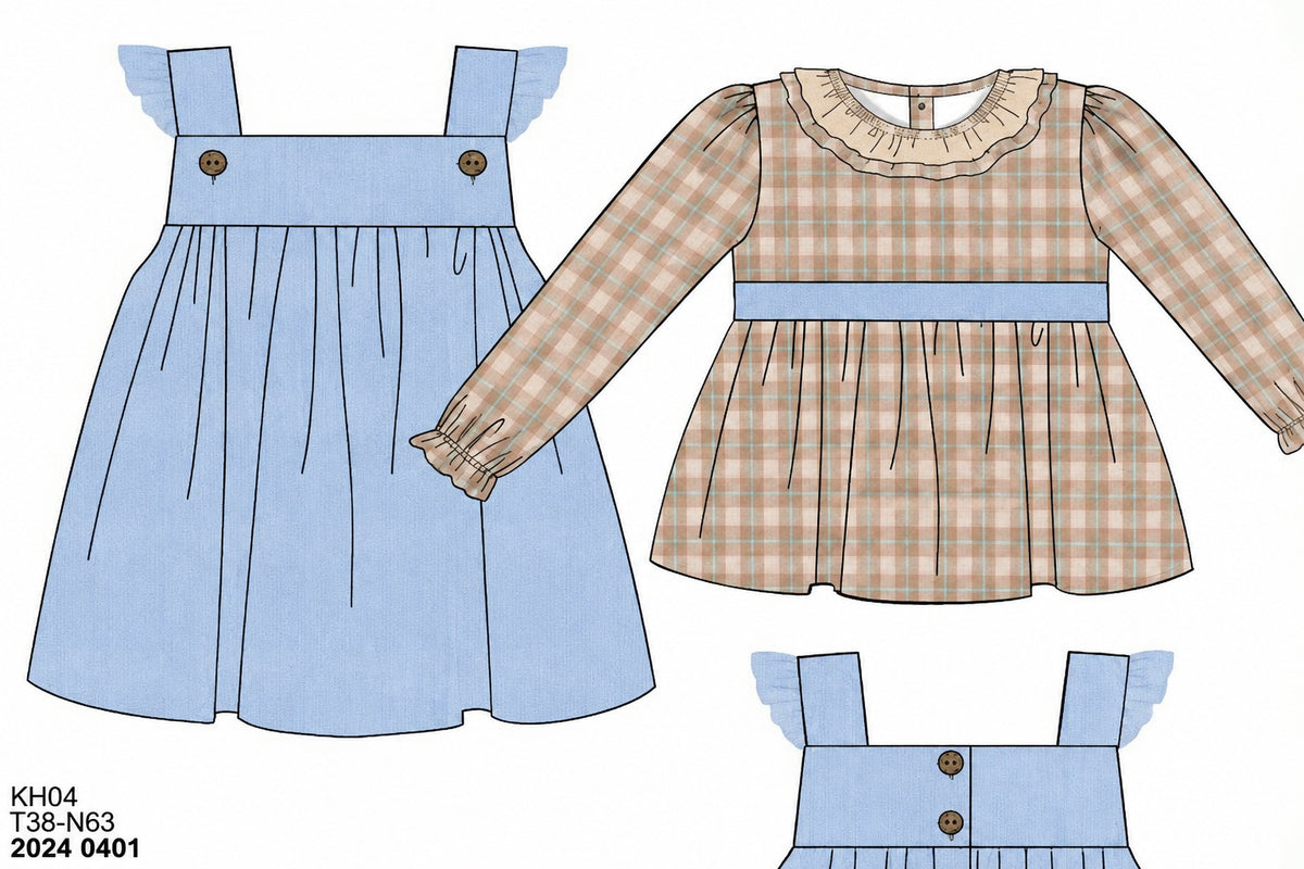 RTS: Will Anders- Girls 2pc Corduroy Dress