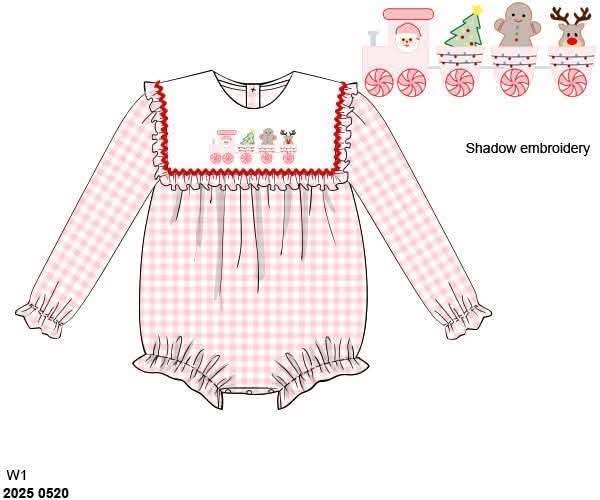 RTS: Candy Cane Caboose- Girls Knit Bubble