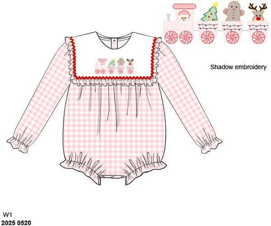 RTS: Candy Cane Caboose- Girls Knit Bubble