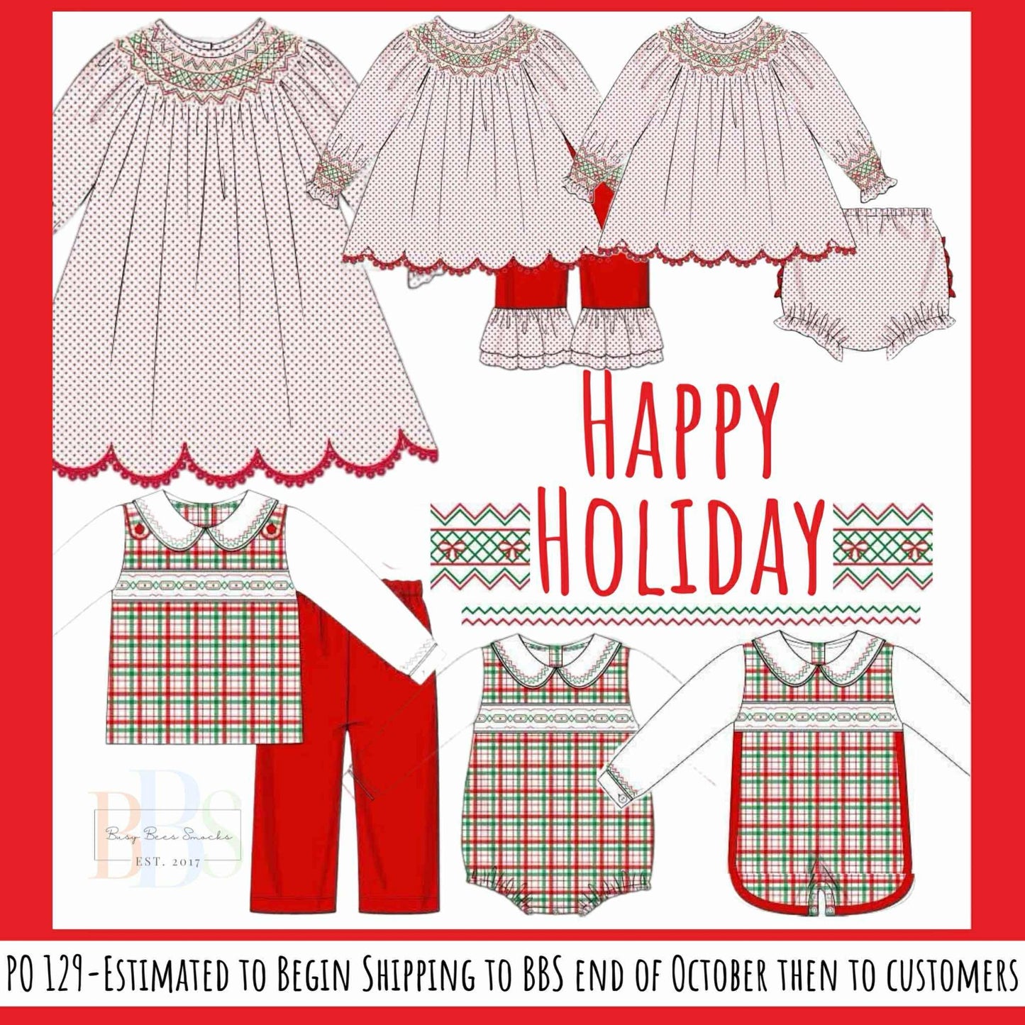 RTS: Happy Holidays- Girls Knit Pant Set