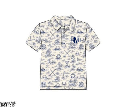 Pre Order 151: Athletic Sets & Polos- Boys Baseball Toile Polo