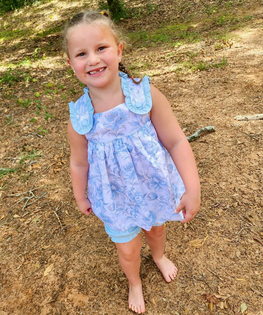 RTS: Wellington- Girls Woven Bubble Short Set