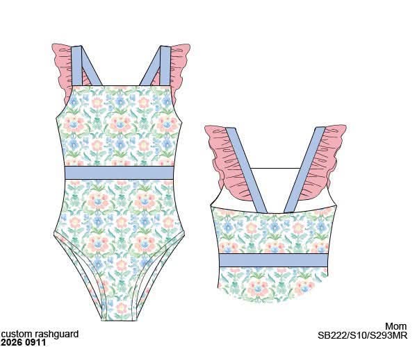 Pre Order 149: Family Swim- Mom/Mini 1pc Rashguard Swim