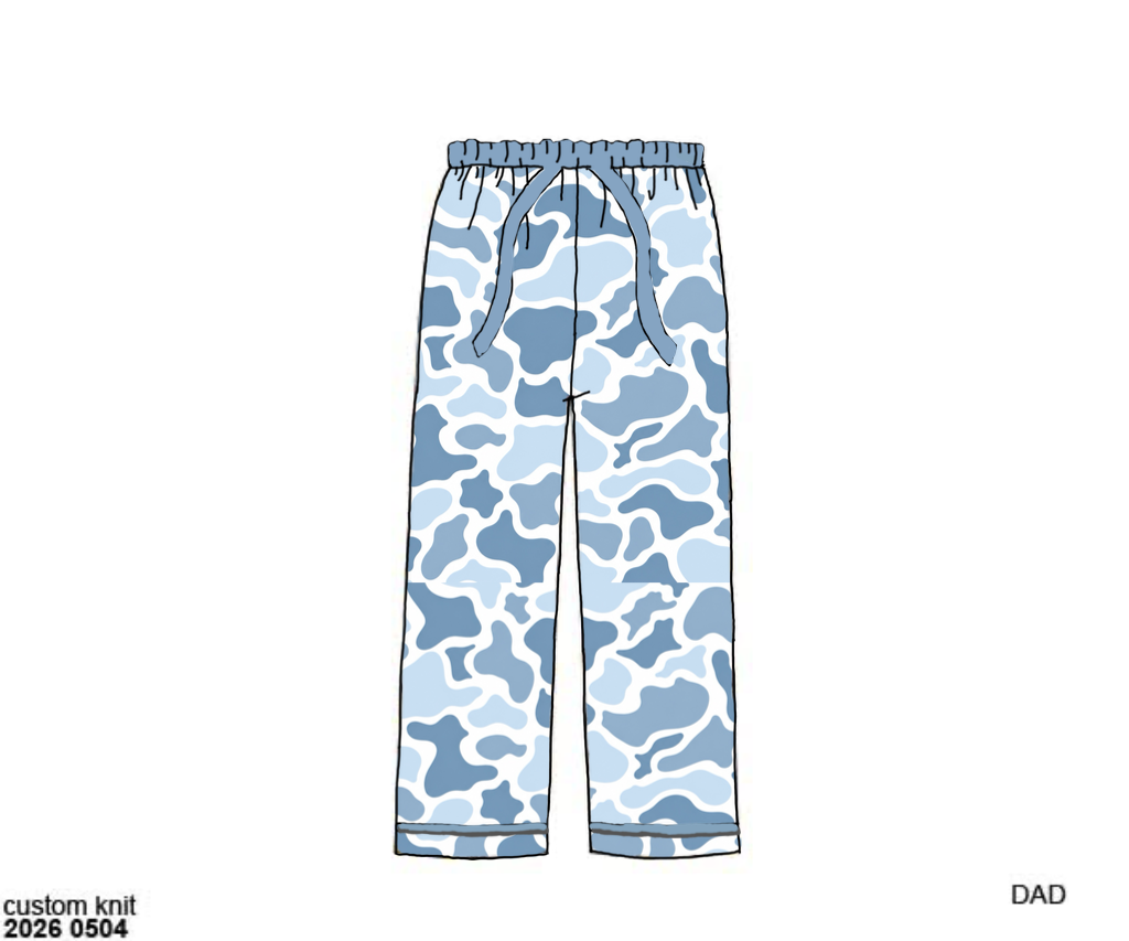 Camo Craze Flash Presale: Lounge- Dad/Mini Blue Bamboo Lounge Pant