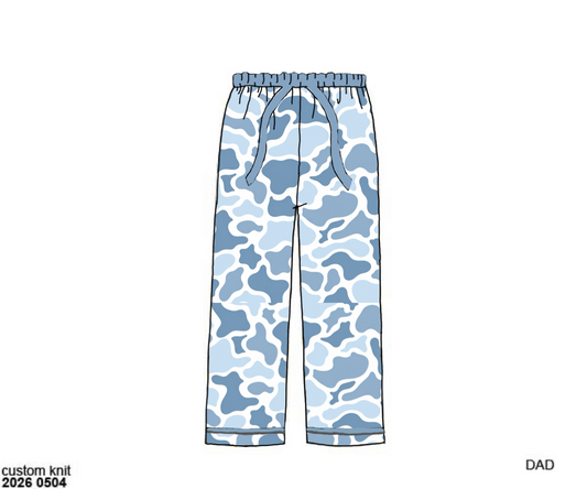 Camo Craze Flash Presale: Lounge- Dad/Mini Blue Bamboo Lounge Pant