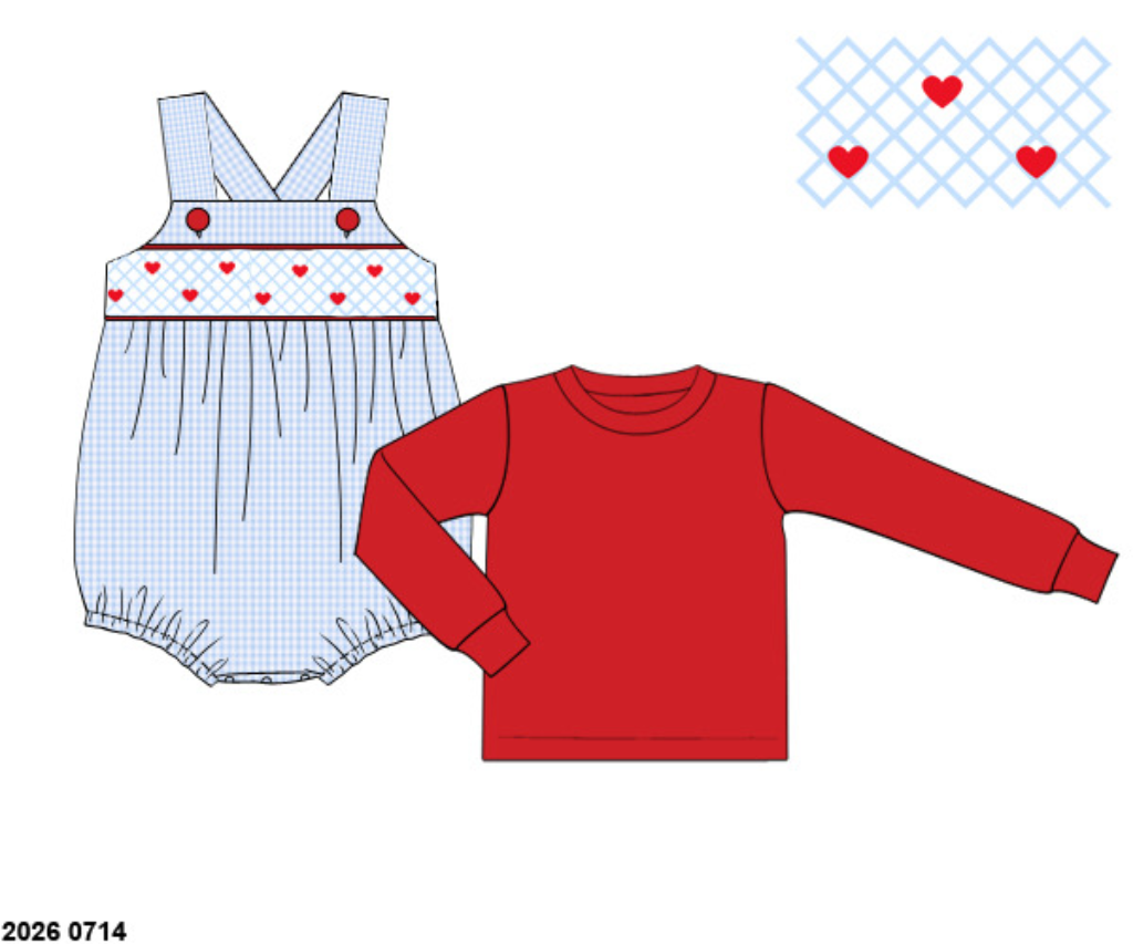 Pre Order 147: Heart to Handle- Boys Woven 2pc Bubble