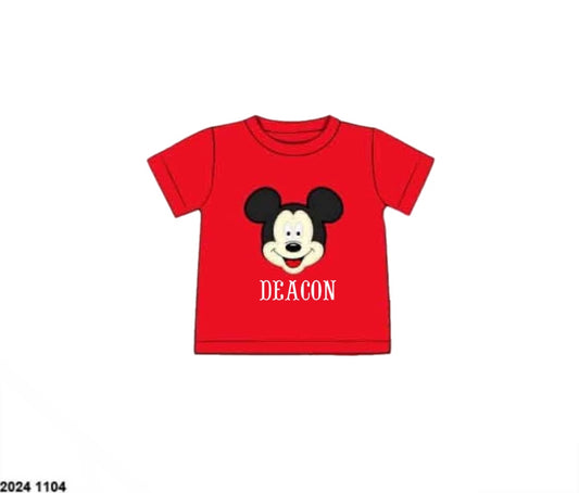 Black Friday Presale: Character Collection- Boys Mouse Appliqué Shirt