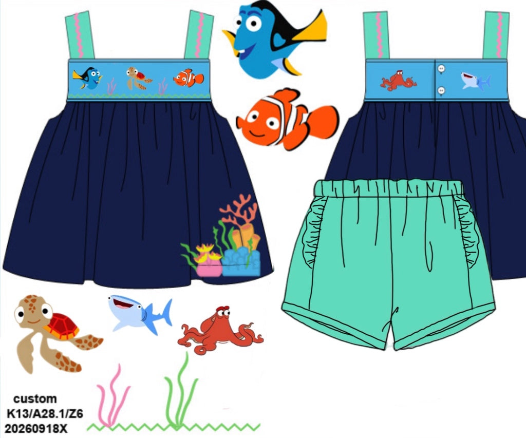 Pre Order 152: Don't Trust Becky- Girls Smocked Knit Shortie Set