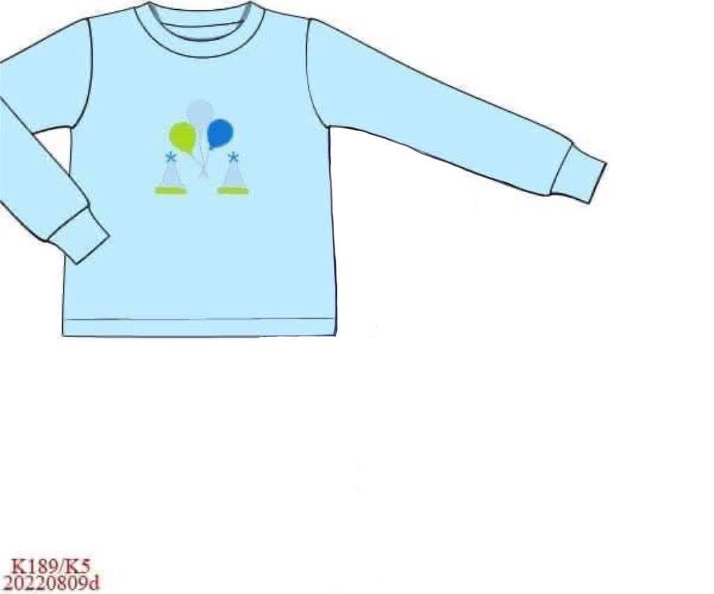 Pre Order 146: Birthday- Boys French Knot Party Knit Shirt
