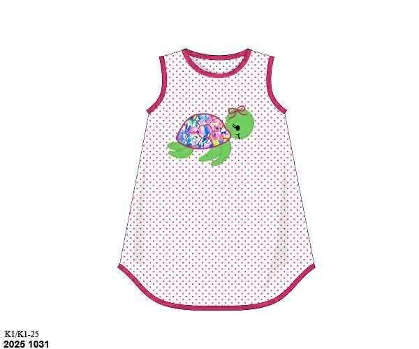 Pre Order 136: Tides & Turtles- Girls Knit Appliqué Dress