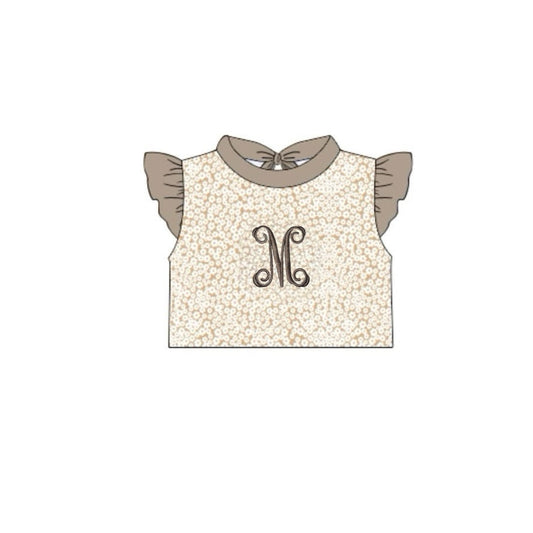 RTS: Fiji Sands- Girls Floral Flutter Sleeve Rash Guard Top “M”