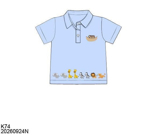 Pre Order 151: Two By Two- Boys Embroidered Knit Polo