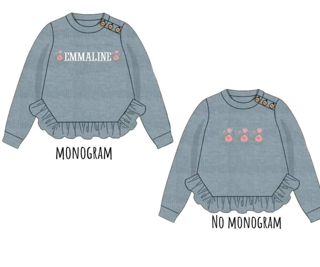 Pre Order 146: Sweaters- Girls Flower Sweater