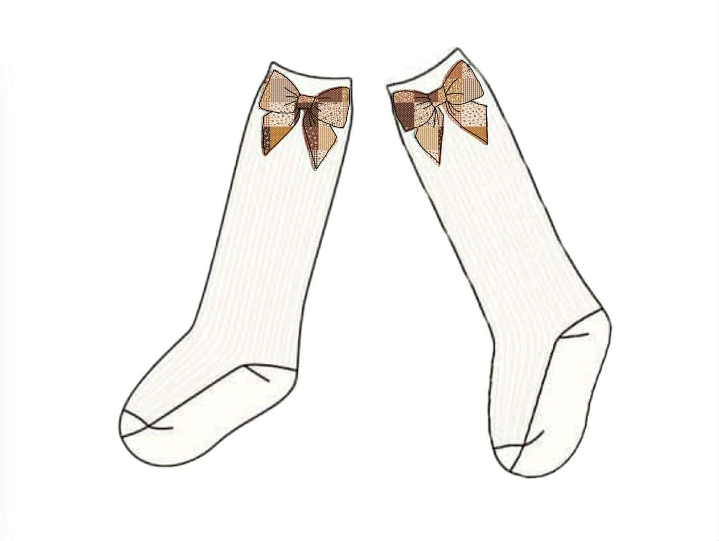 RTS: Becca's Patchwork- Bow Socks