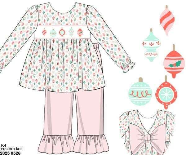 RTS: Olivia's Ornaments- Girls Knit Pant Set