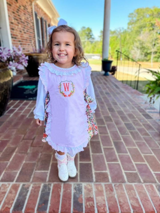 RTS: Hayes Floral- Girls 2pc Woven Dress (Without Monogram)