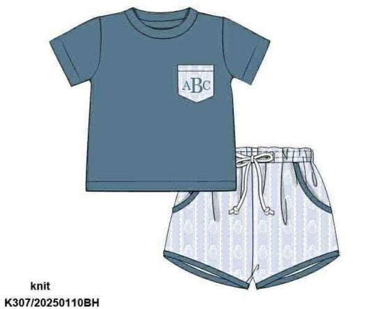 Pre Order 136: Ollie's Oysters- Boys Pocket Shortie Set