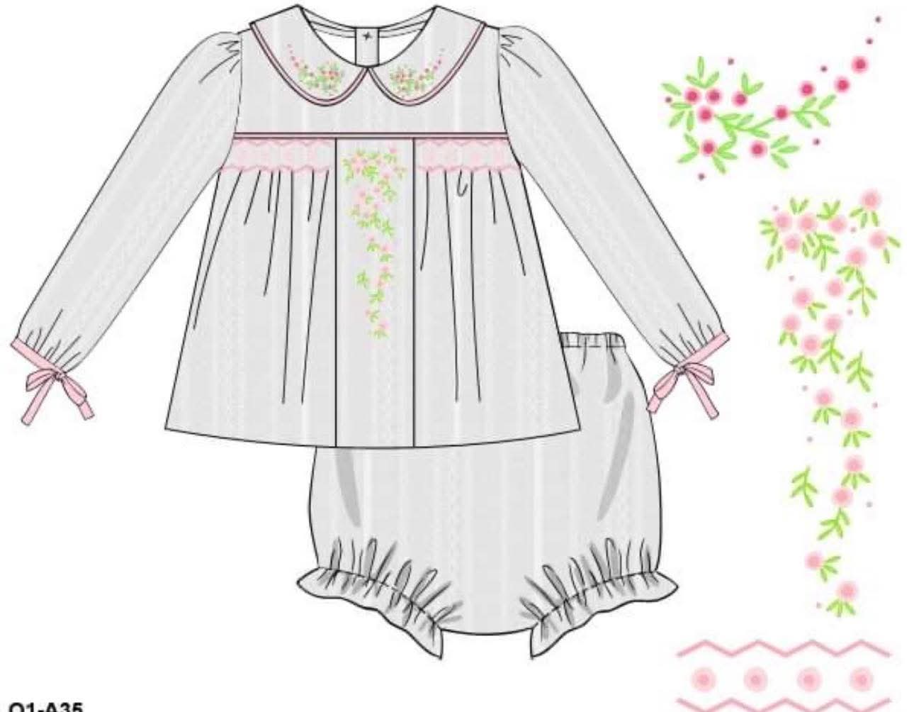 Throwback Pre Order: Girls Only- White Linen Bloomer Set