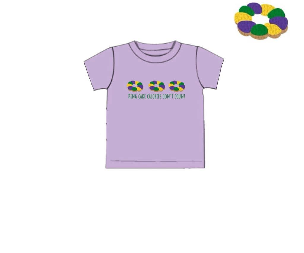 Pre Order 146: Mardi Party- Boys French Knot King Cake Shirt