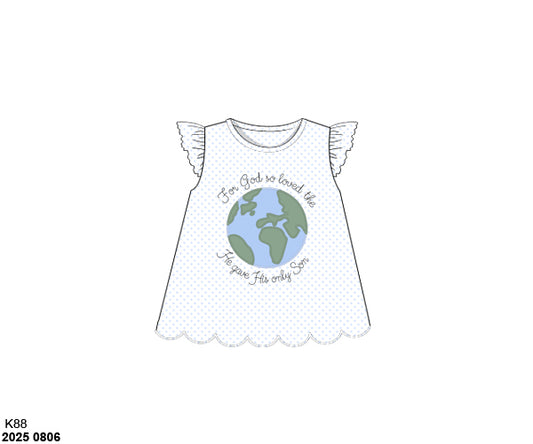 Pre Order 132: Blessed Dressed- Girls John 3:16 Knit Shirt