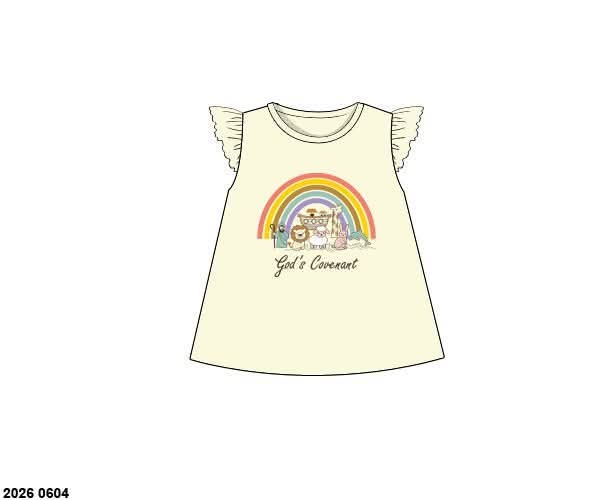 Pre Order 146: Church- Girls God's Covenant Embroidered Knit Shirt