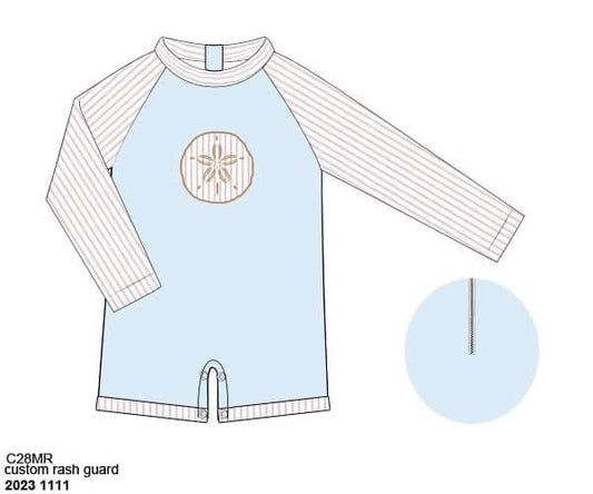 Pre Order 151: Dana’s Dollars- Boys Appliqué 1pc Rashguard Swim