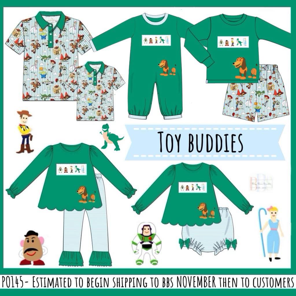 Pre Order 145: Toy Buddies- Boys Smocked Knit Shirt