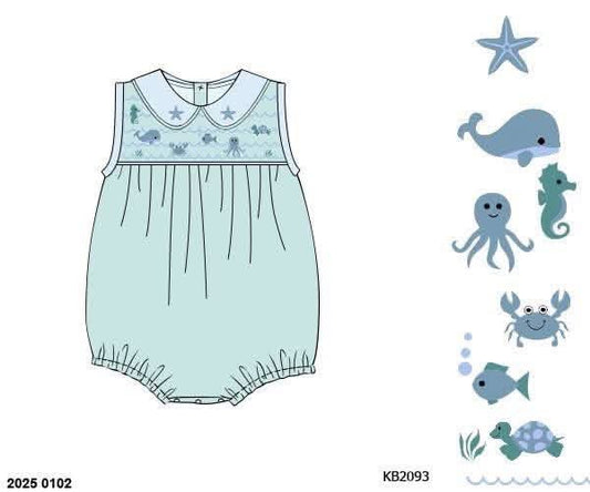 Pre Order 152: Riptide- Boys Smocked Knit Bubble