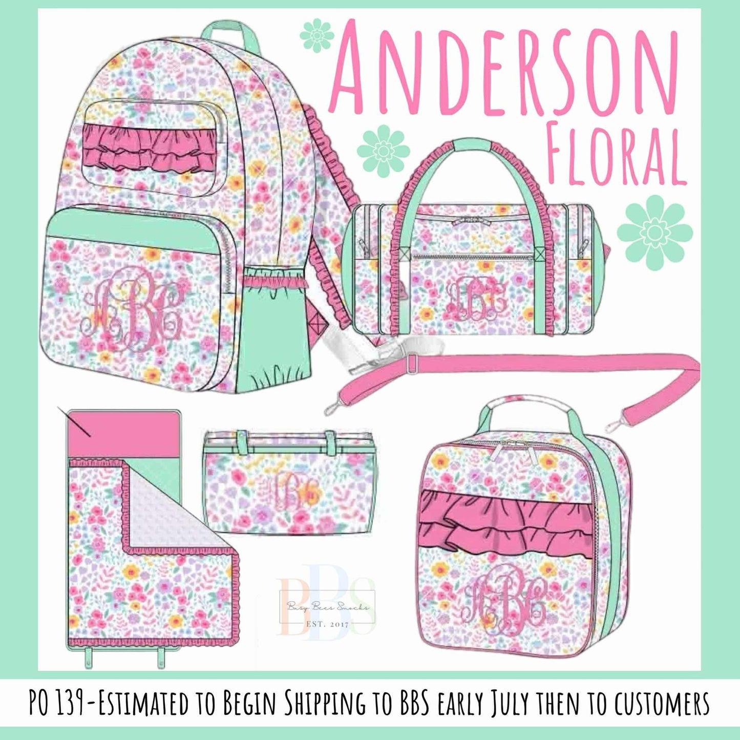 Pre Order 139: Anderson Floral- Girls Accessory Bag